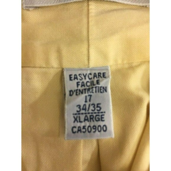 IZOD Mens Casual Button Shirt Yellow Size 17 34/35 XL L/S Cotton Easy Care - Picture 5 of 12